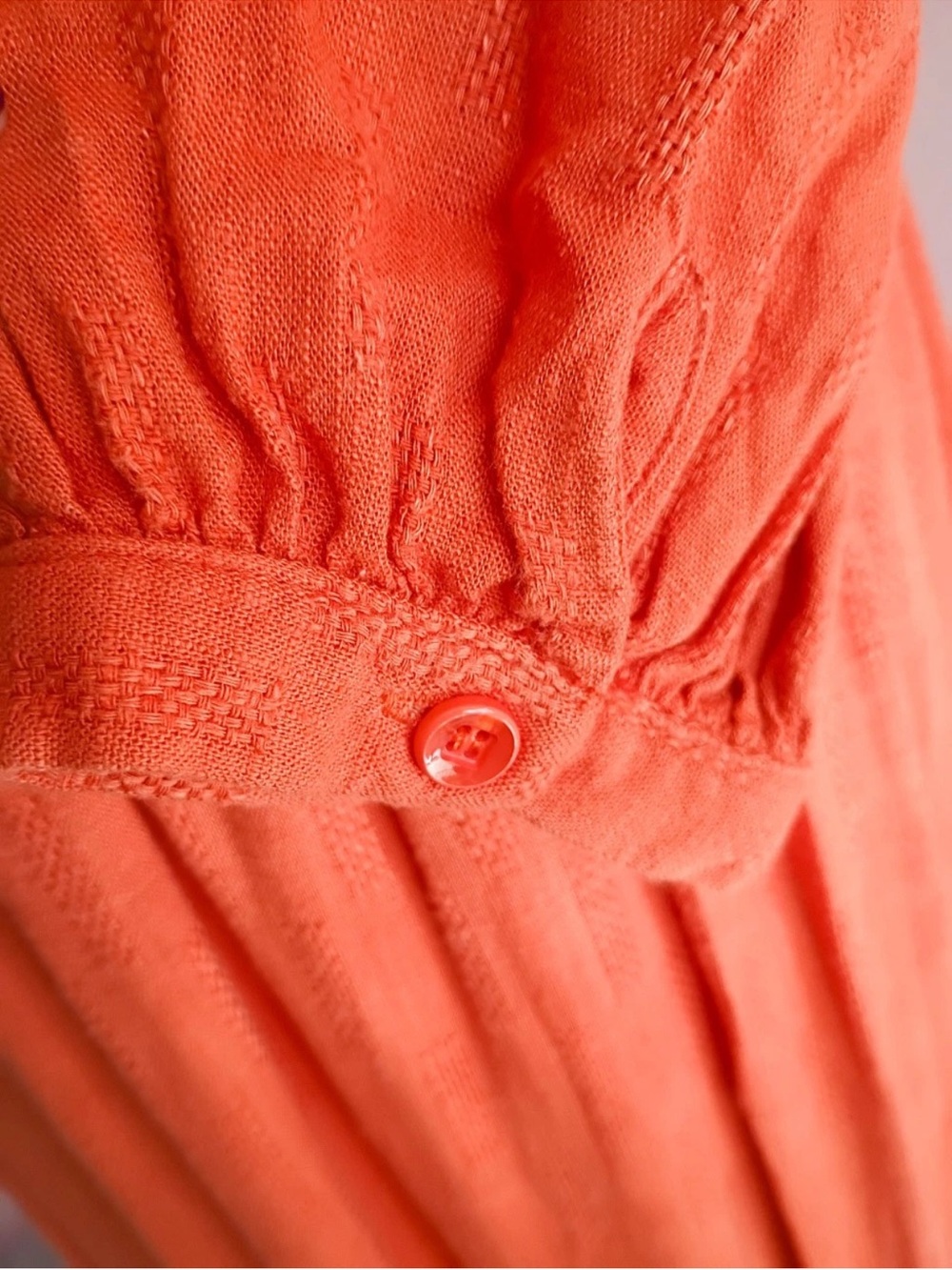 Women's Orange Long Sleeve Tiered Maxi Dress - Picture 13 of 13